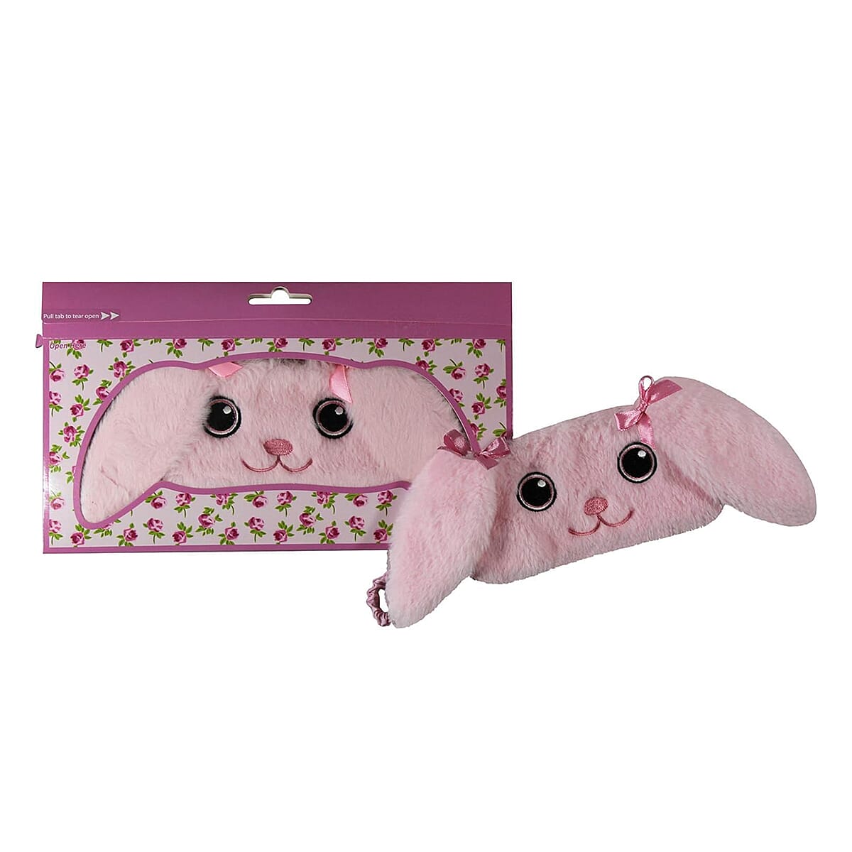 Set of 4 Animal Eye Masks - Golden Labrador, Kitty, Cat & Pink Bunny