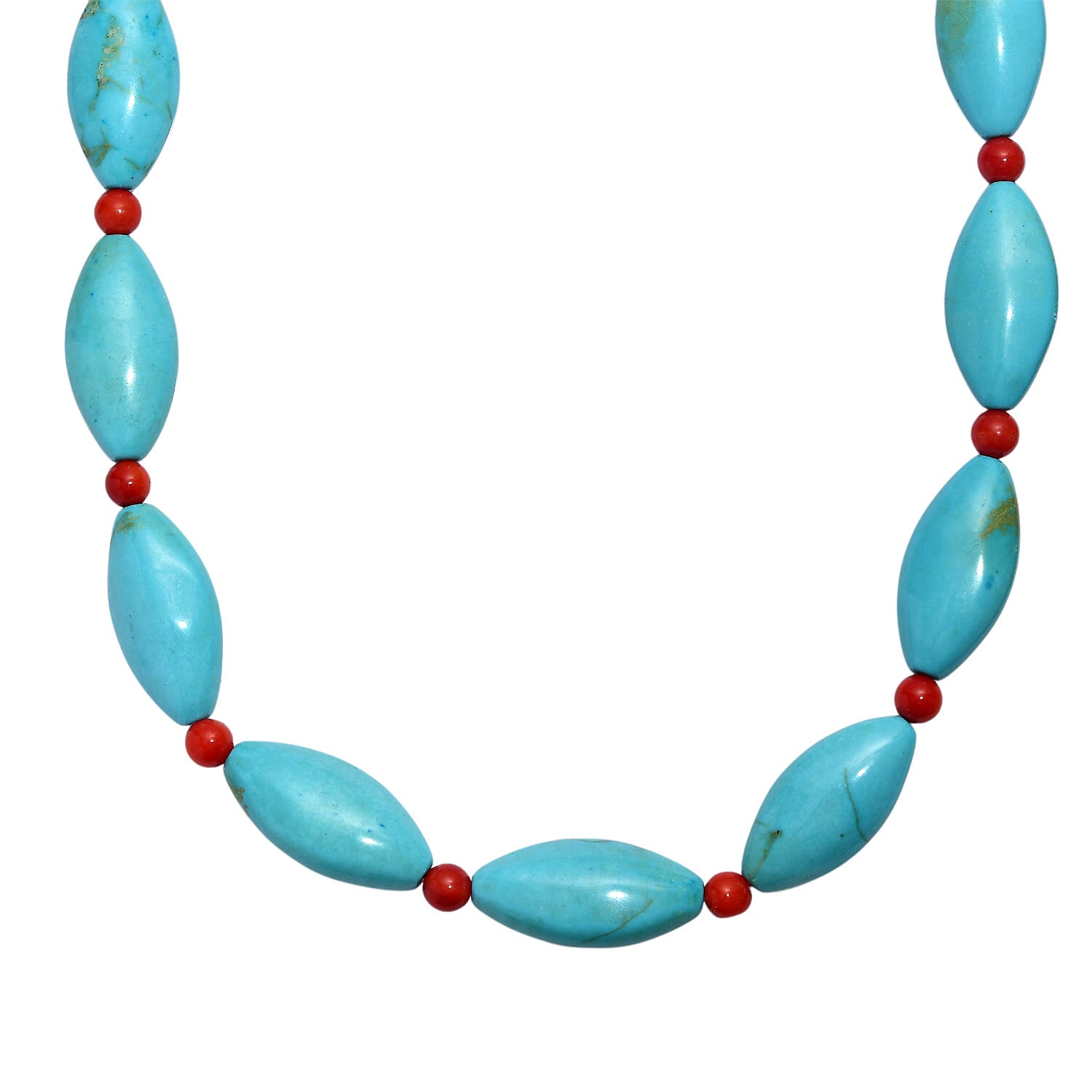 EverTrue - Dyed Blue Magnesite & Coral Necklace (Size - 18-2 Ext) 375.00 Ct.