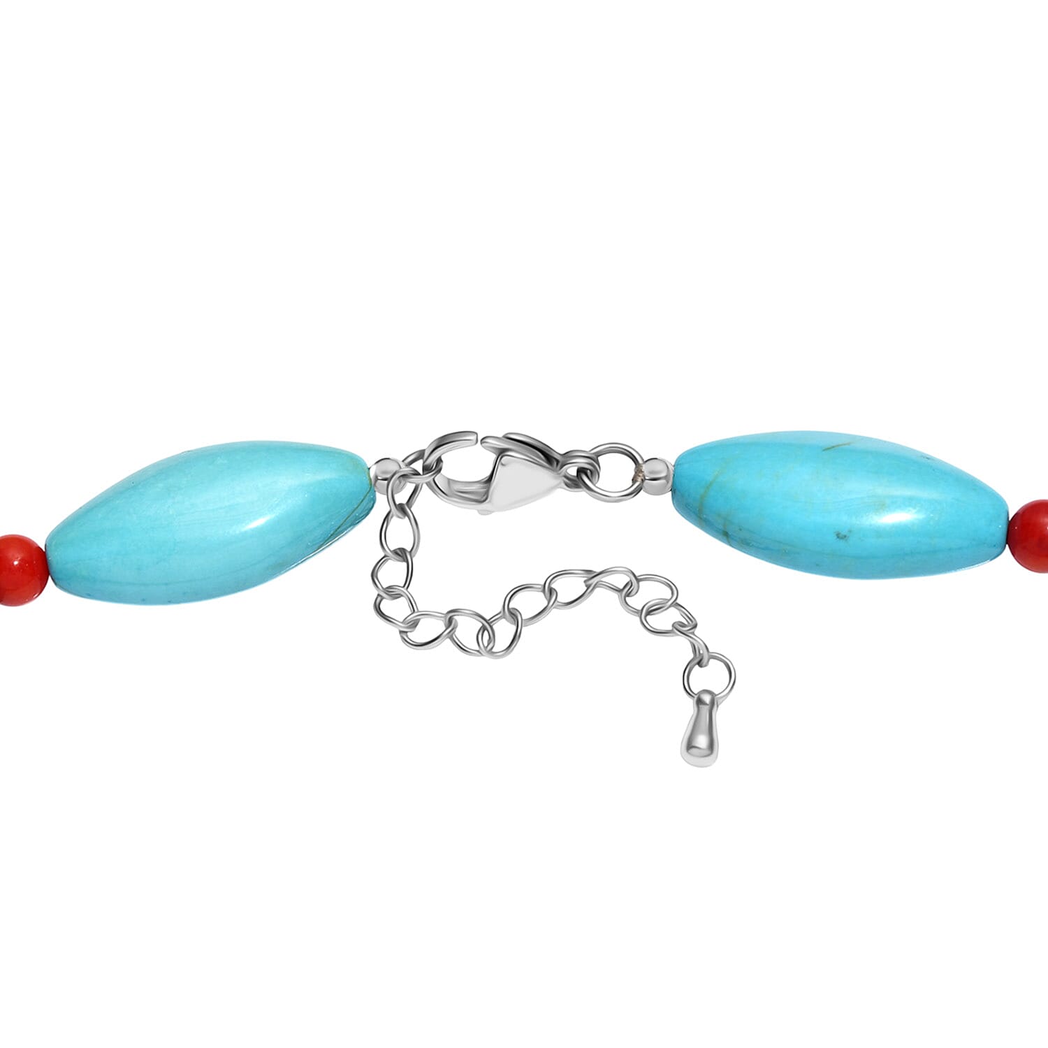 EverTrue - Dyed Blue Magnesite & Coral Necklace (Size - 18-2 Ext) 375.00 Ct.