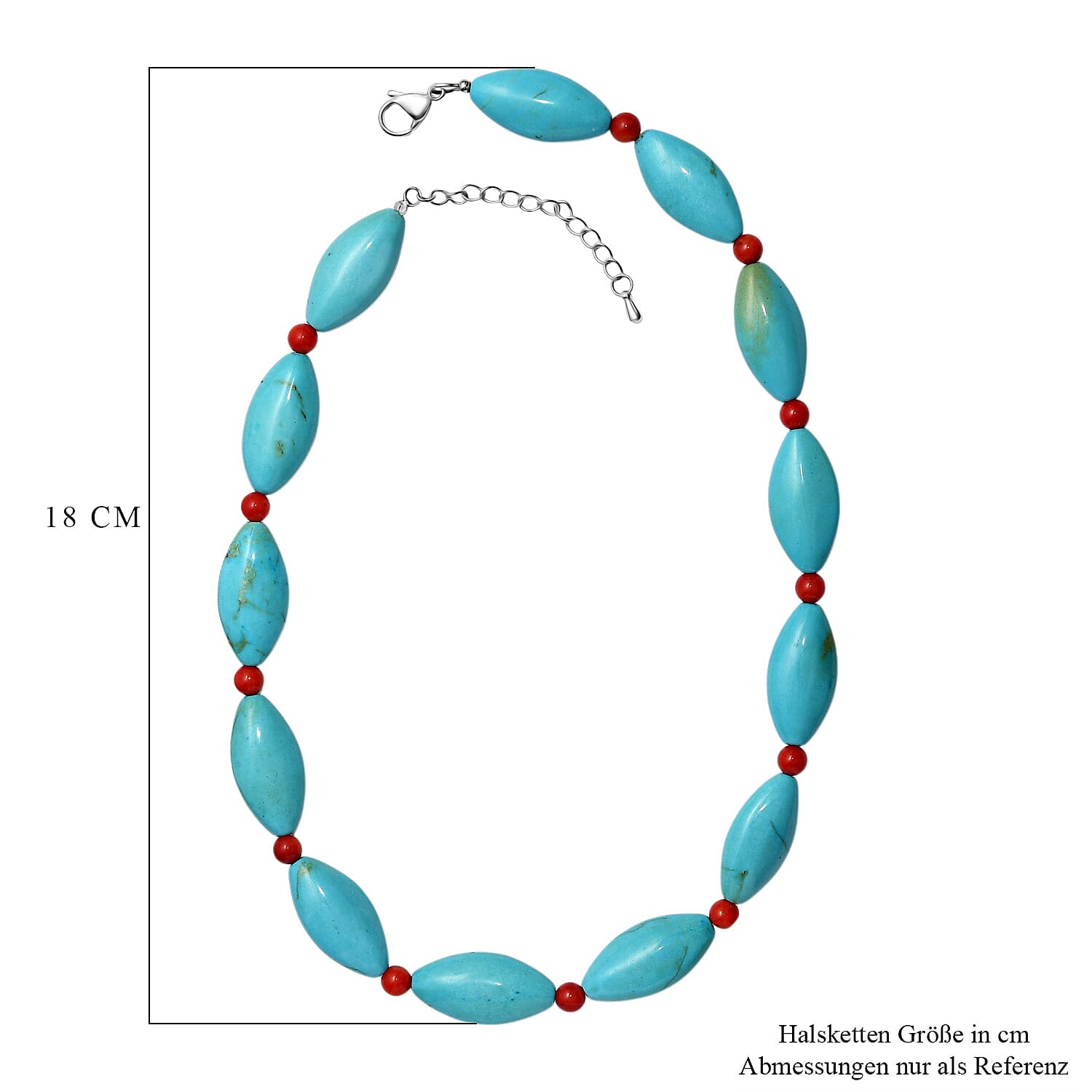 EverTrue - Dyed Blue Magnesite & Coral Necklace (Size - 18-2 Ext) 375.00 Ct.