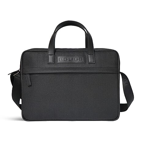 IW Special Leather Laptop Bag - Black