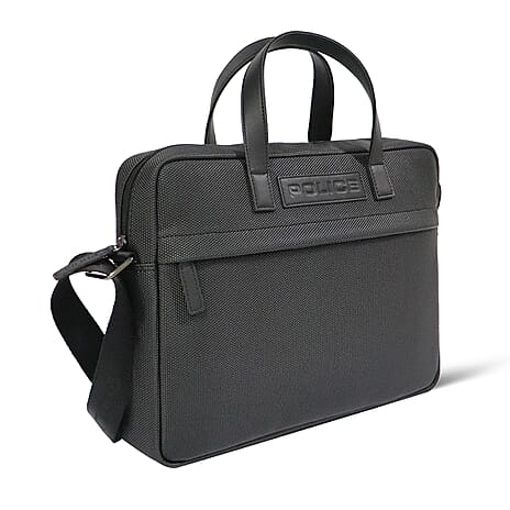 IW Special Leather Laptop Bag - Black