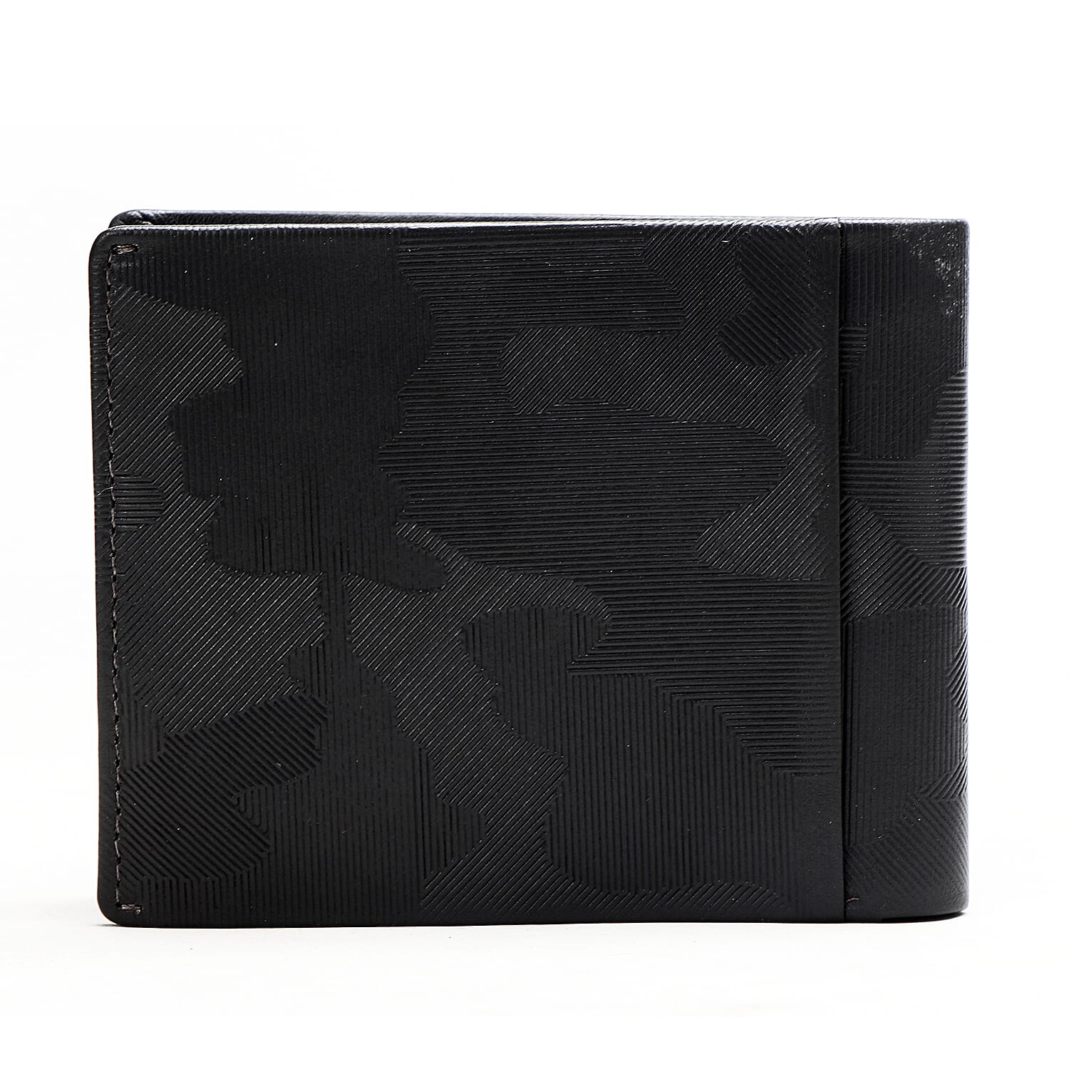 POLICE Genuine Leather Slim Wallet - Black Camouflage