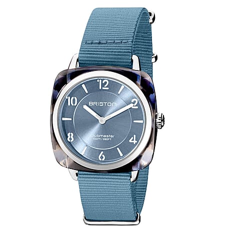Briston Clubmaster Chic Quartz Movt. 10ATM WR Blue Dial Ladies Watch with Blue Nylon Strap
