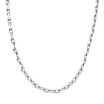 Designer Inspired Cable Link Necklace (Size - 20) in Silver Colour Tone