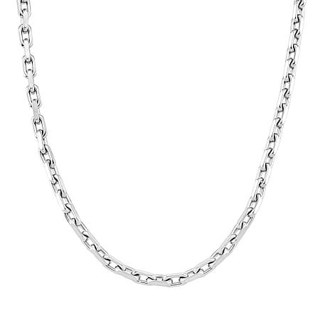 Designer Inspired Cable Link Necklace (Size - 20) in Silver Colour Tone