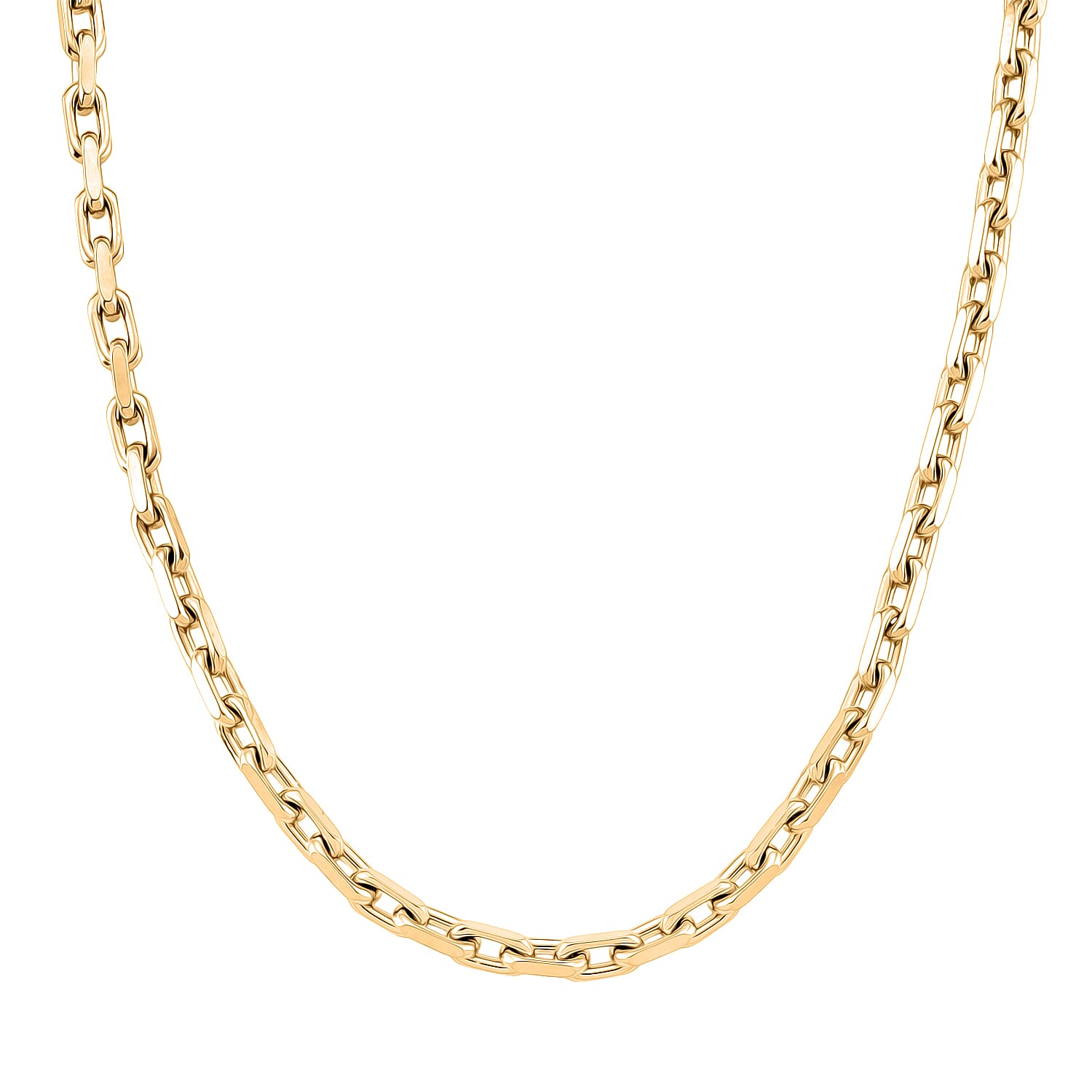 Designer Inspired Cable Link Necklace (Size - 20) in Yellow Gold Plated