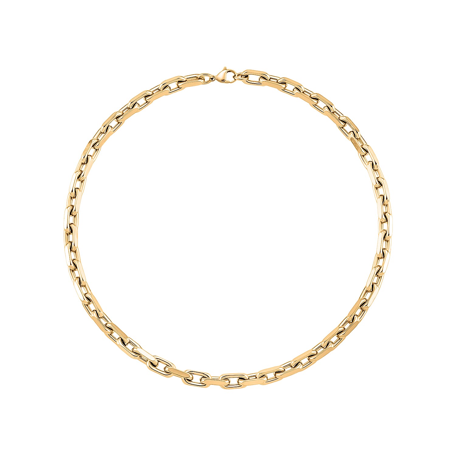 Designer Inspired Cable Link Necklace (Size - 20) in Yellow Gold Plated