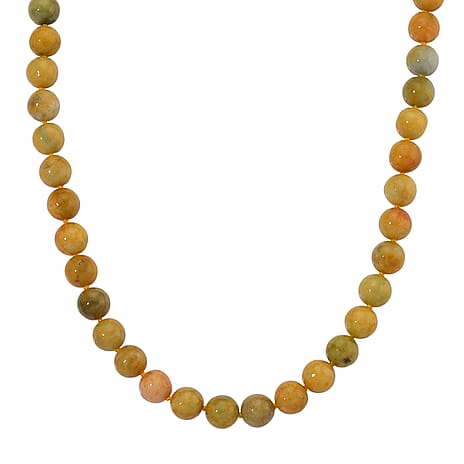 Bi Colour Honey  Jade Beads Necklace (Size 20) with Magnetic Clasp in Yellow Gold Plated Sterling Silver 720.00 Ct.