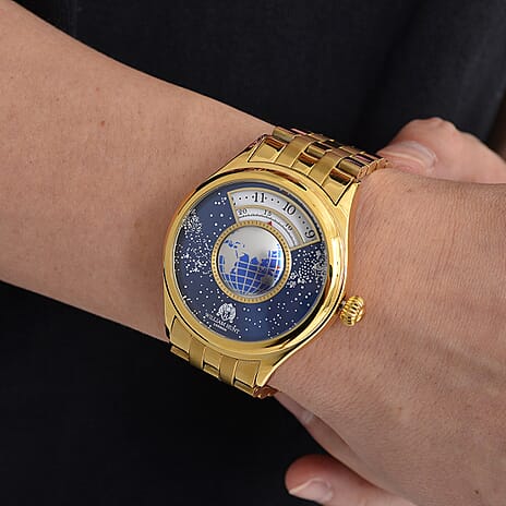 William Hunt Limited Edition Celestial Constellation Automatic Movt Watch With Rotating Globe 3ATM Water Resistancy Presented in a Gift Box - Gold