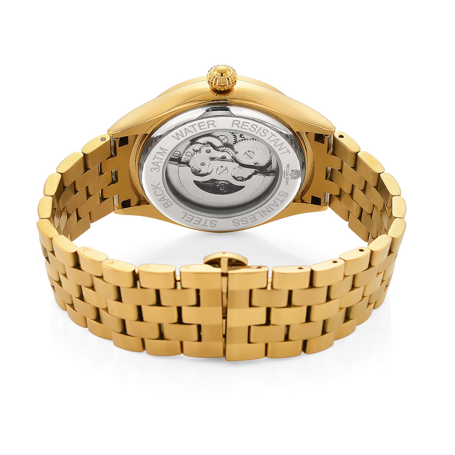 William Hunt Limited Edition Celestial Constellation Automatic Movt Watch With Rotating Globe 3ATM Water Resistancy Presented in a Gift Box - Gold