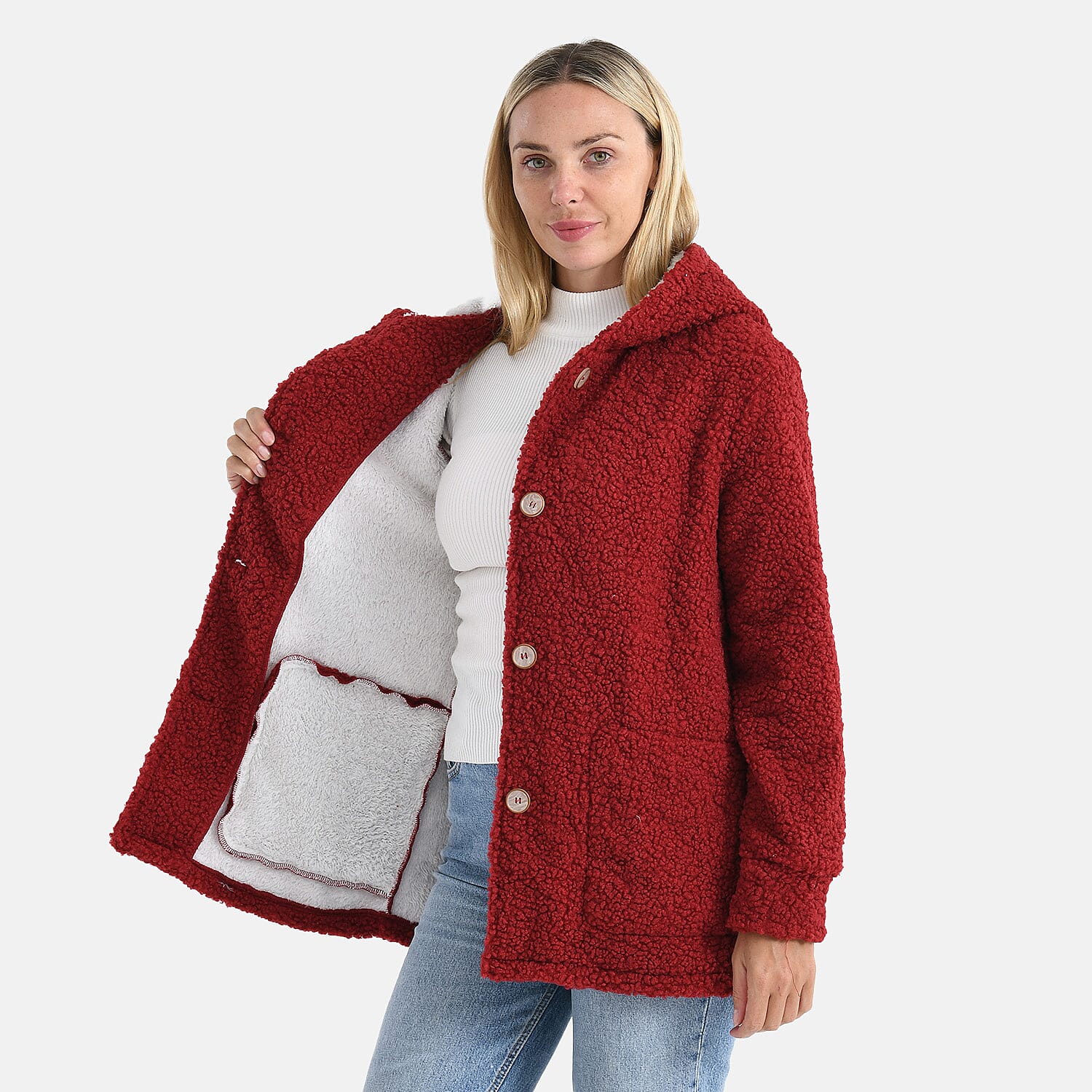 Maisi Ultra Warm - Cozy Boucle Coat With Hood