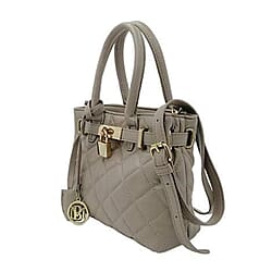 Closeout Deal- Badgley Mischka Diamond Quilted Vegan Leather Tote Bag - Sage