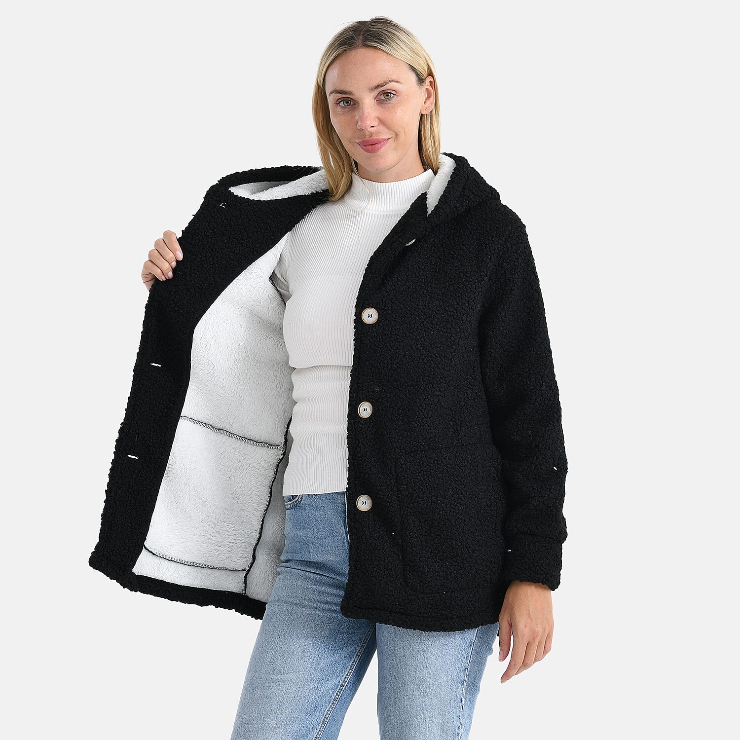 Maisi Ultra Warm - Cozy Boucle Coat With Hood