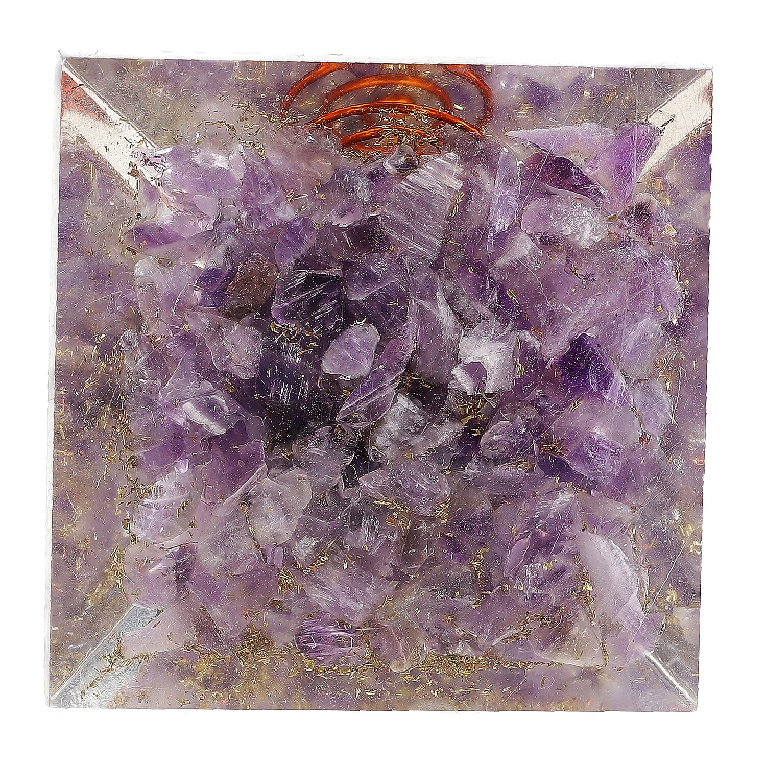 LIVMORE Amethyst Gemstone Tree with Orgone Base (23 cm) - Purple