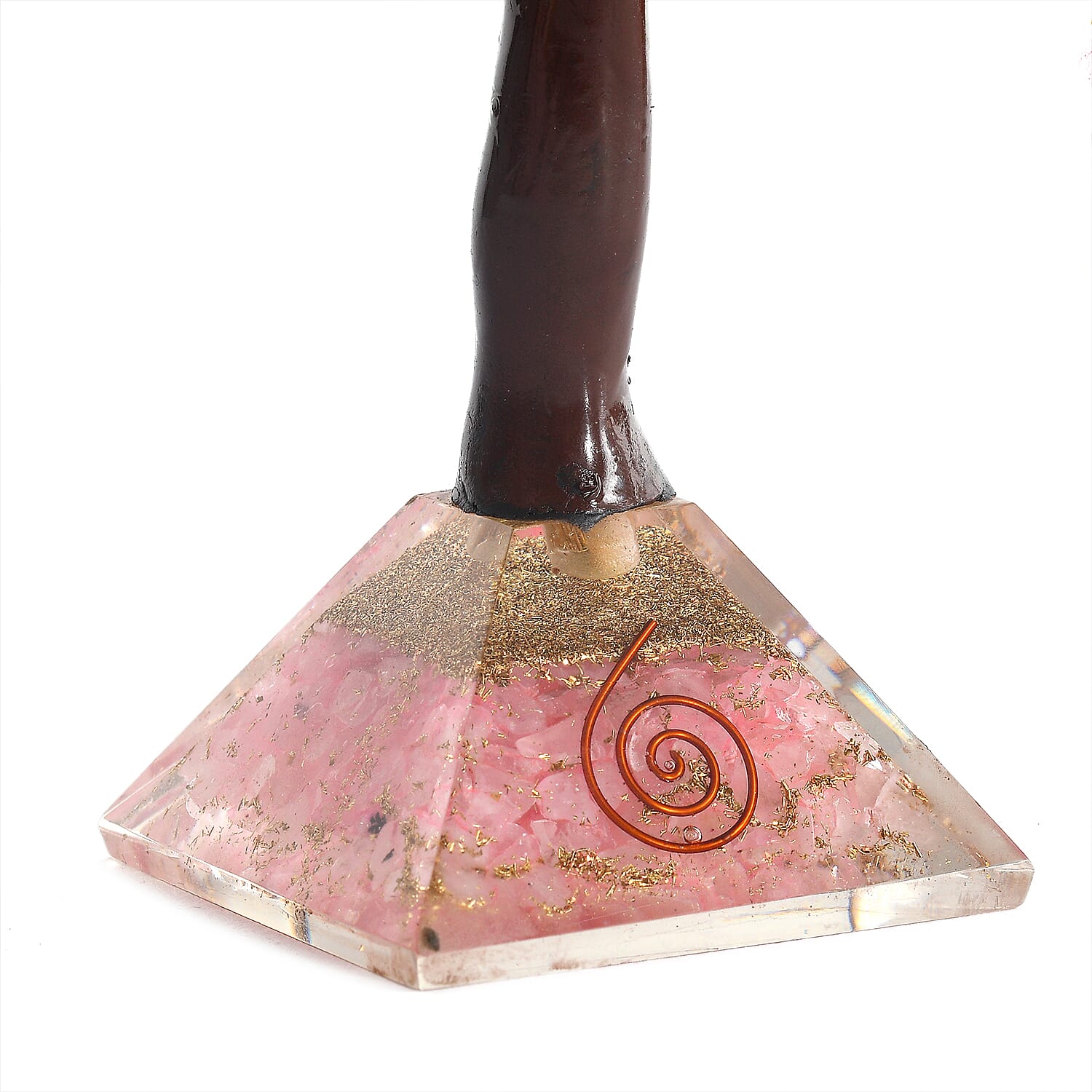LIVMORE Rose Quartz Gemstone Tree with Orgone Base (23 cm) - Rose