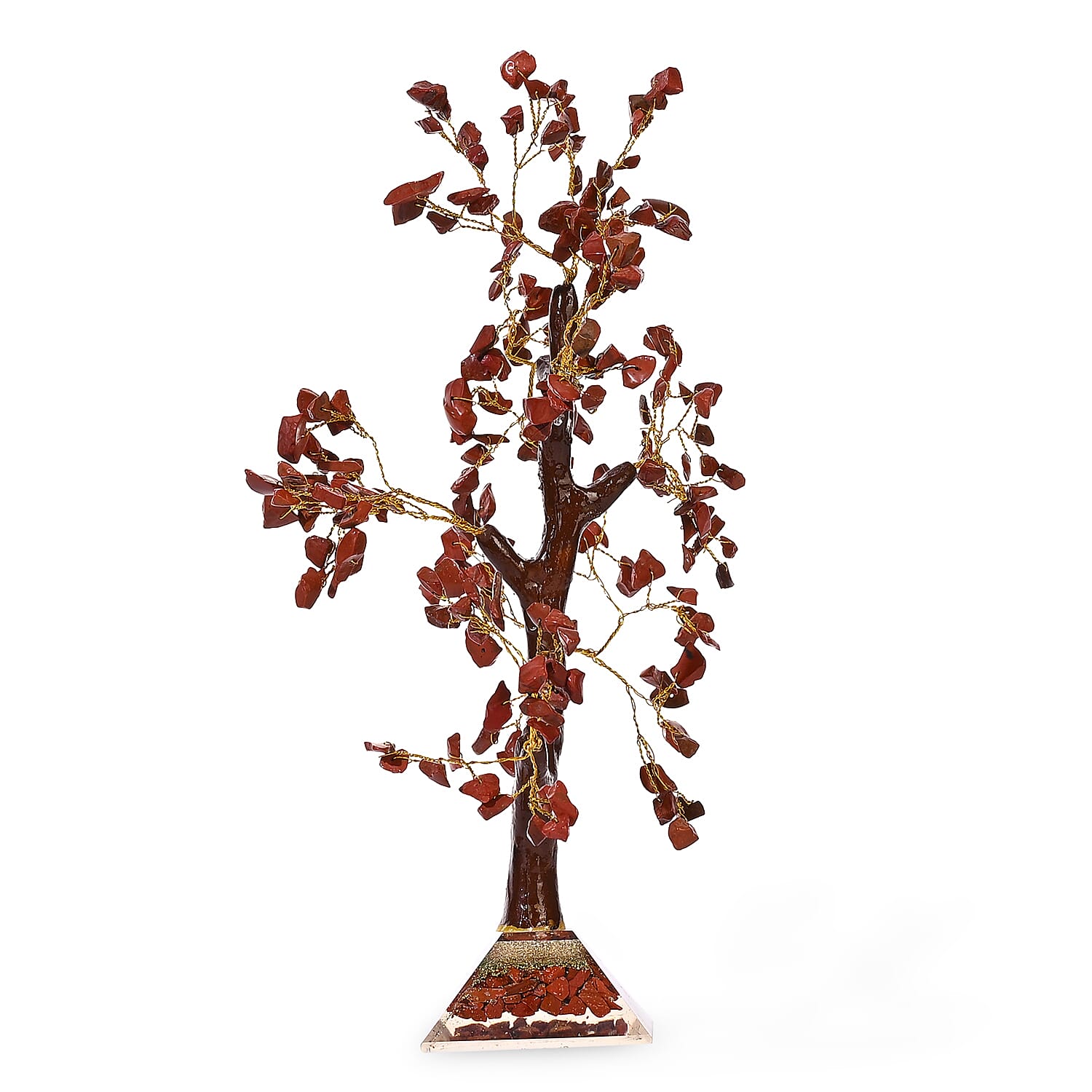 LIVMORE Red Jasper Gemstone Tree with Orgone Base (23 cm)