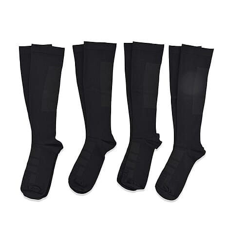 Bliss - Beyond Set of 4 - Tommle Copper FIR Compression Socks (Size L) - Black
