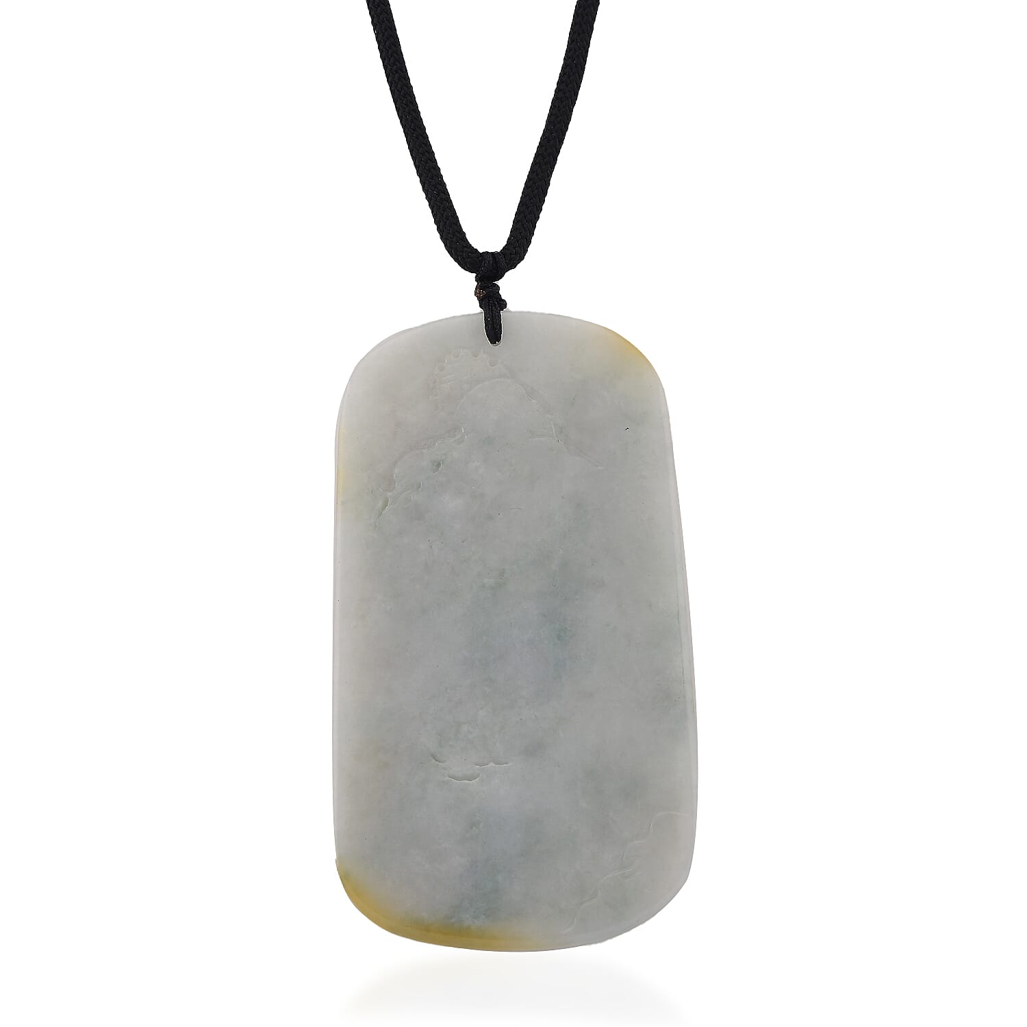 Type A Natural Bi Colour Honey Jade Necklace with Cotton Thread (Size 30 Adjustable)
