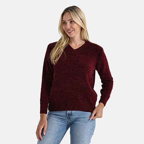 - Maisi Chenille Patterned Jumper (Size - S-M) - Red