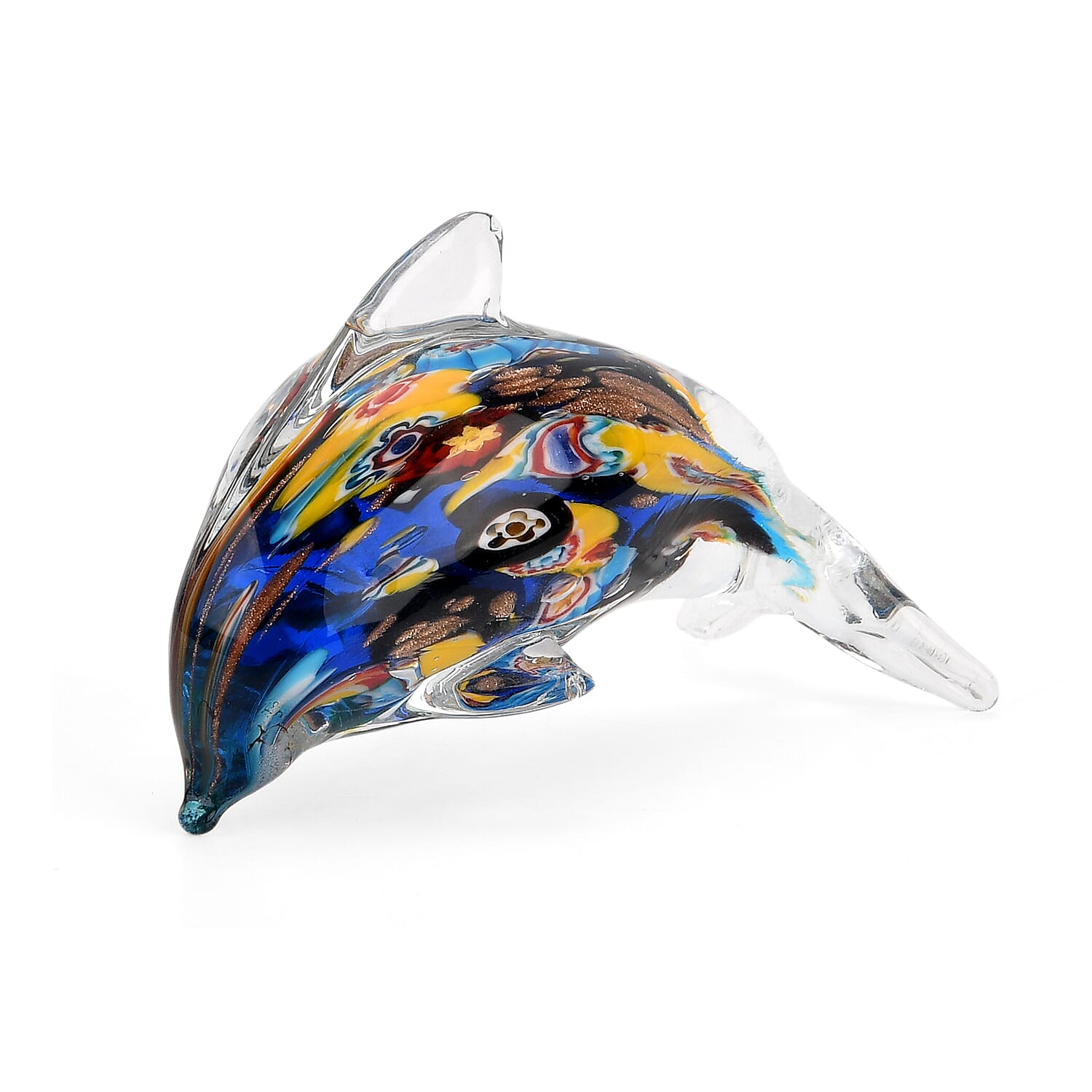 LIVMORE Dolphin Glass Ornaments (11 x 5.5 x 6.7 cm) - Multicolour