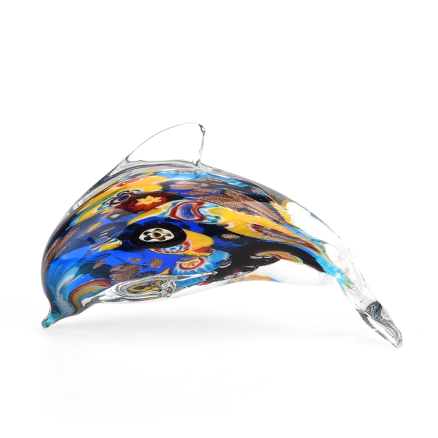 LIVMORE Dolphin Glass Ornaments (11 x 5.5 x 6.7 cm) - Multicolour