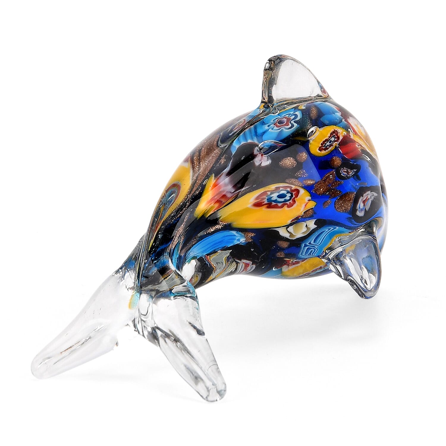 LIVMORE Dolphin Glass Ornaments (11 x 5.5 x 6.7 cm) - Multicolour