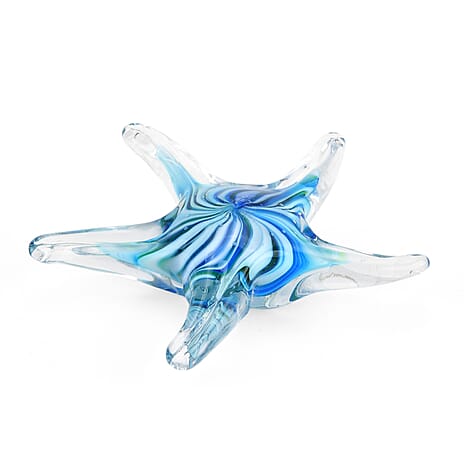 LIVMORE Starfish Glass Ornaments (12 x 12 x 3.7 cm) - Multicolour