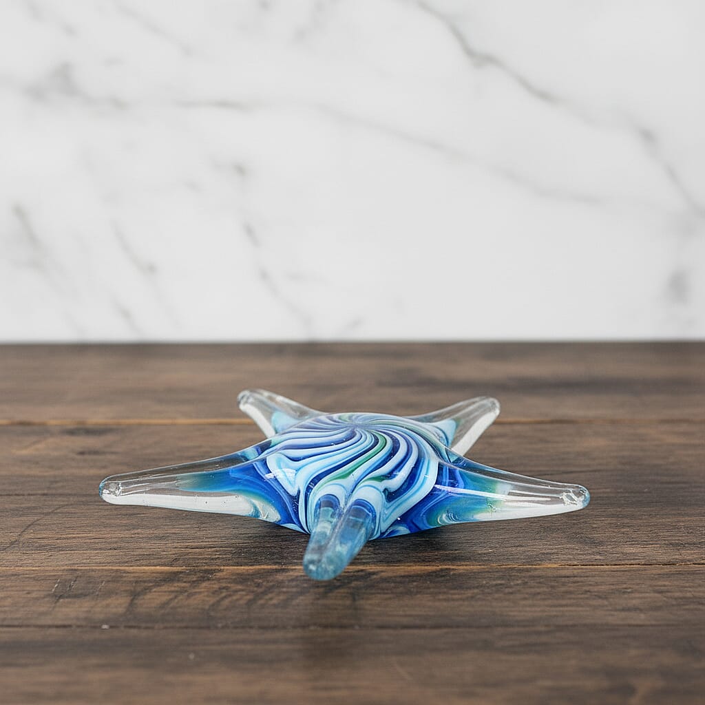 LIVMORE Starfish Glass Ornaments (12 x 12 x 3.7 cm) - Multicolour