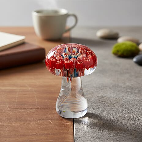 LIVMORE Mushroom Glass Ornaments (9 x 6 x 6 cm) - Multicolour
