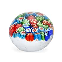 LIVMORE Spherical Glass Ornament for Home Decor - Multicolour