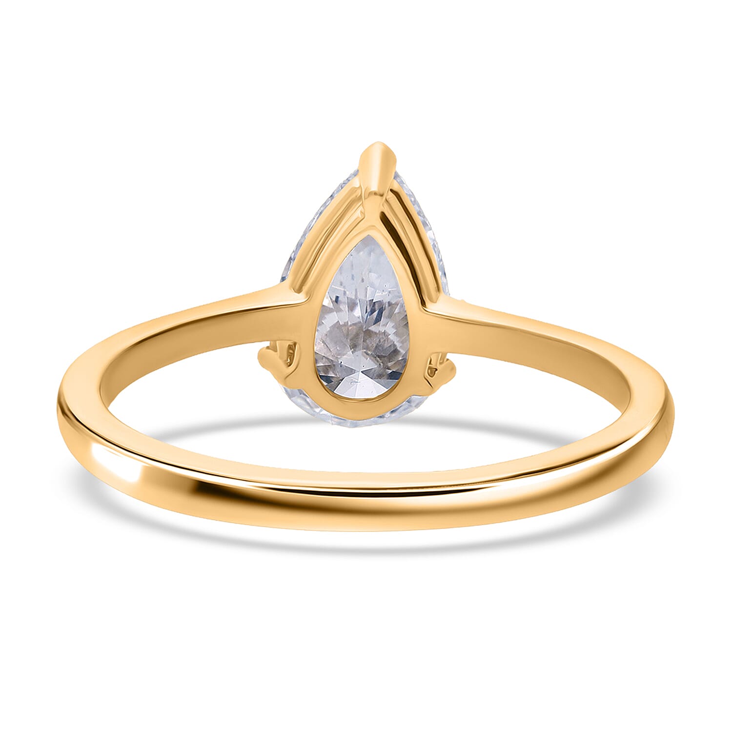 Luxuriant 14K Yellow Gold SGL Certified Lab Grown Diamond (VS-EF) Pear Shape Solitaire Ring 2.04 Ct.