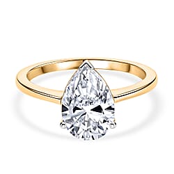 Luxuriant 14K Yellow Gold SGL Certified Lab Grown Diamond (VS-EF) Pear Cut Solitaire Ring