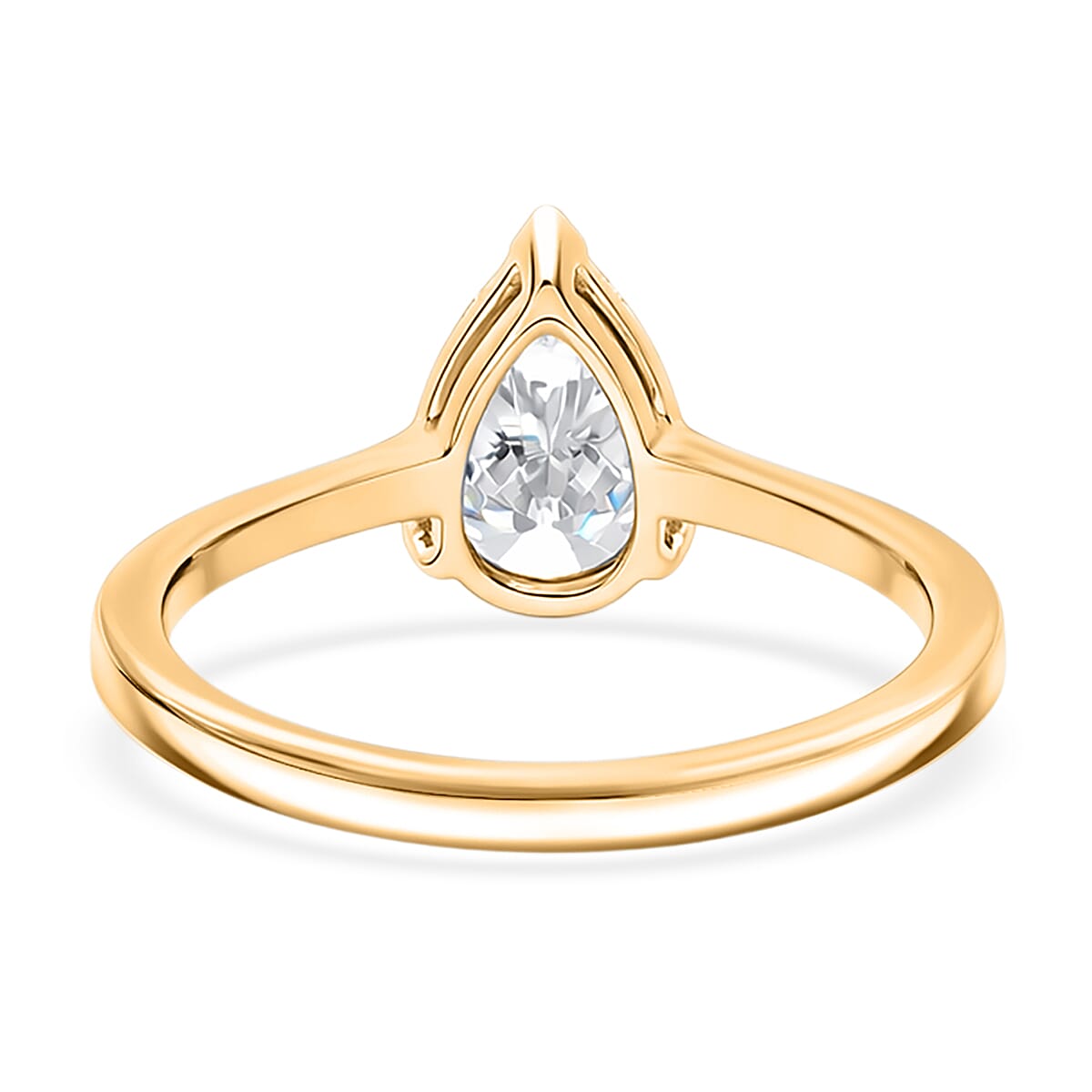 Luxuriant 14K Yellow Gold SGL Certified Lab Grown Diamond (VS-EF) Pear Cut Solitaire Ring
