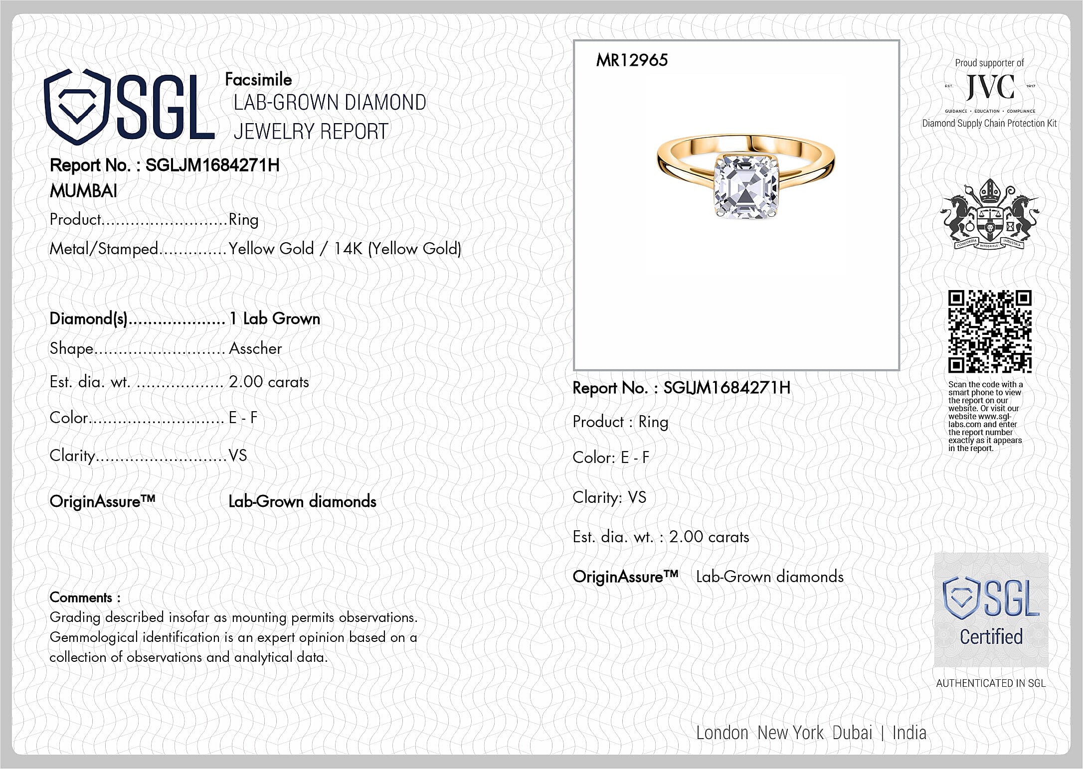Luxuriant 14K Yellow Gold SGL Certified Lab Grown Diamond (VS-EF) Pear Cut Solitaire Ring