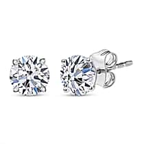 LUXURIANT 3 Ct. Lab Grown Diamond Solitaire Stud Earring in 9K White Gold SGL Certified (SI-GH)