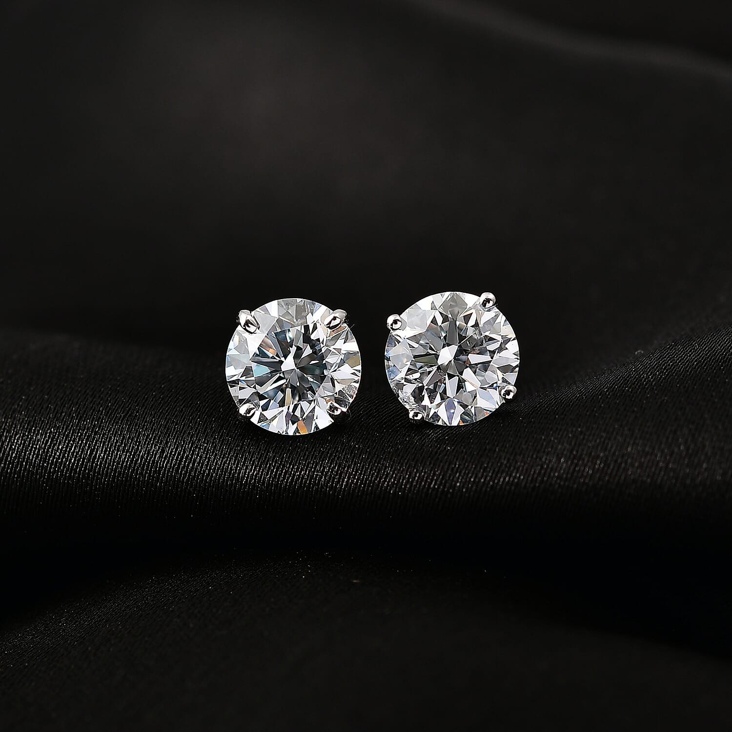 Luxuriant - SGL Certified Lab Grown Diamond (SI/GH) Solitaire Stud Earring with Push Back 3.05 Ct.