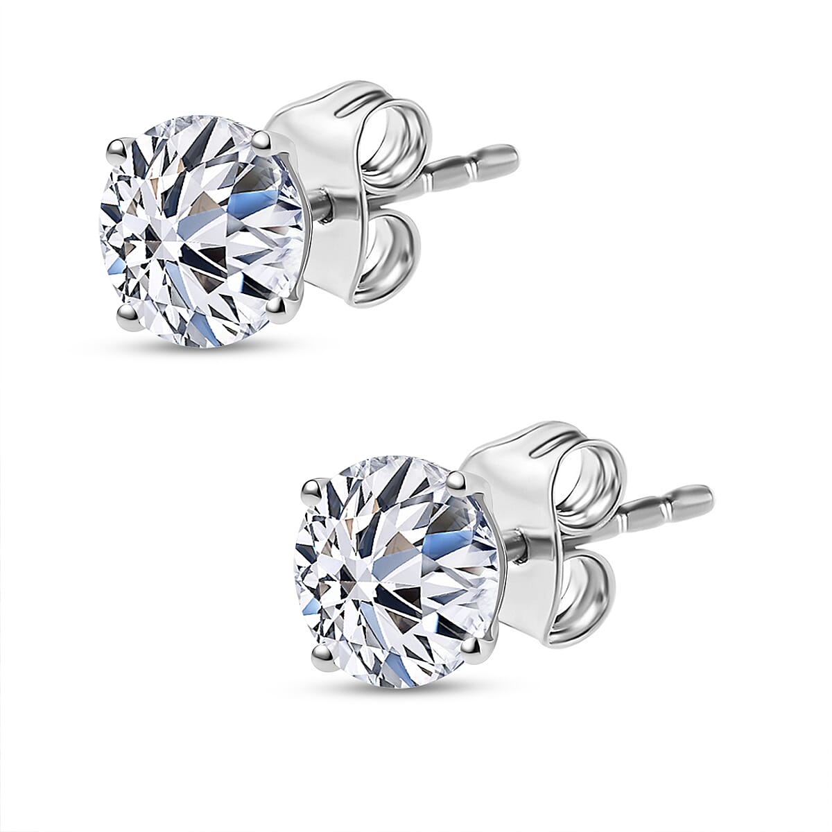 Luxuriant - 10K White Gold SGL Certified Lab Grown Diamond (SI-GH) Solitaire Stud Earring with Push Back 3.05 Ct.