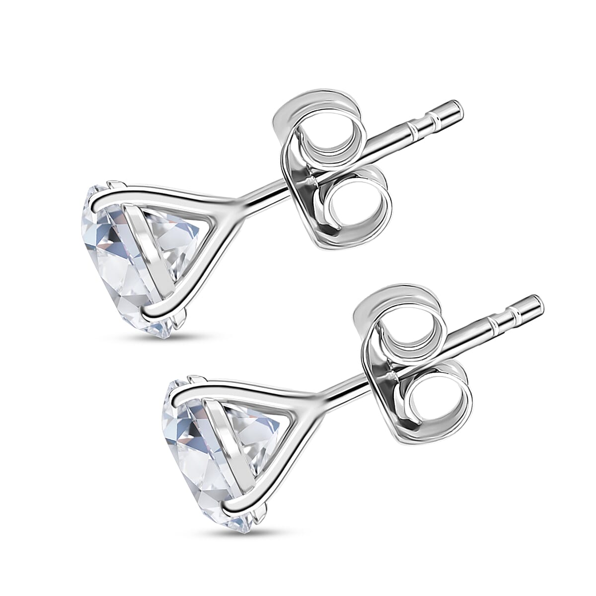 Luxuriant - 10K White Gold SGL Certified Lab Grown Diamond (SI-GH) Solitaire Stud Earring with Push Back 3.05 Ct.