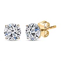 LUXURIANT 3 Ct. Lab Grown Diamond Solitaire Stud Earring in 9K Yellow Gold SGL Certified (SI-GH)