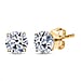 LUXURIANT 3 Ct. Lab Grown Diamond Solitaire Stud Earring in 9K Yellow Gold SGL Certified (SI-GH)
