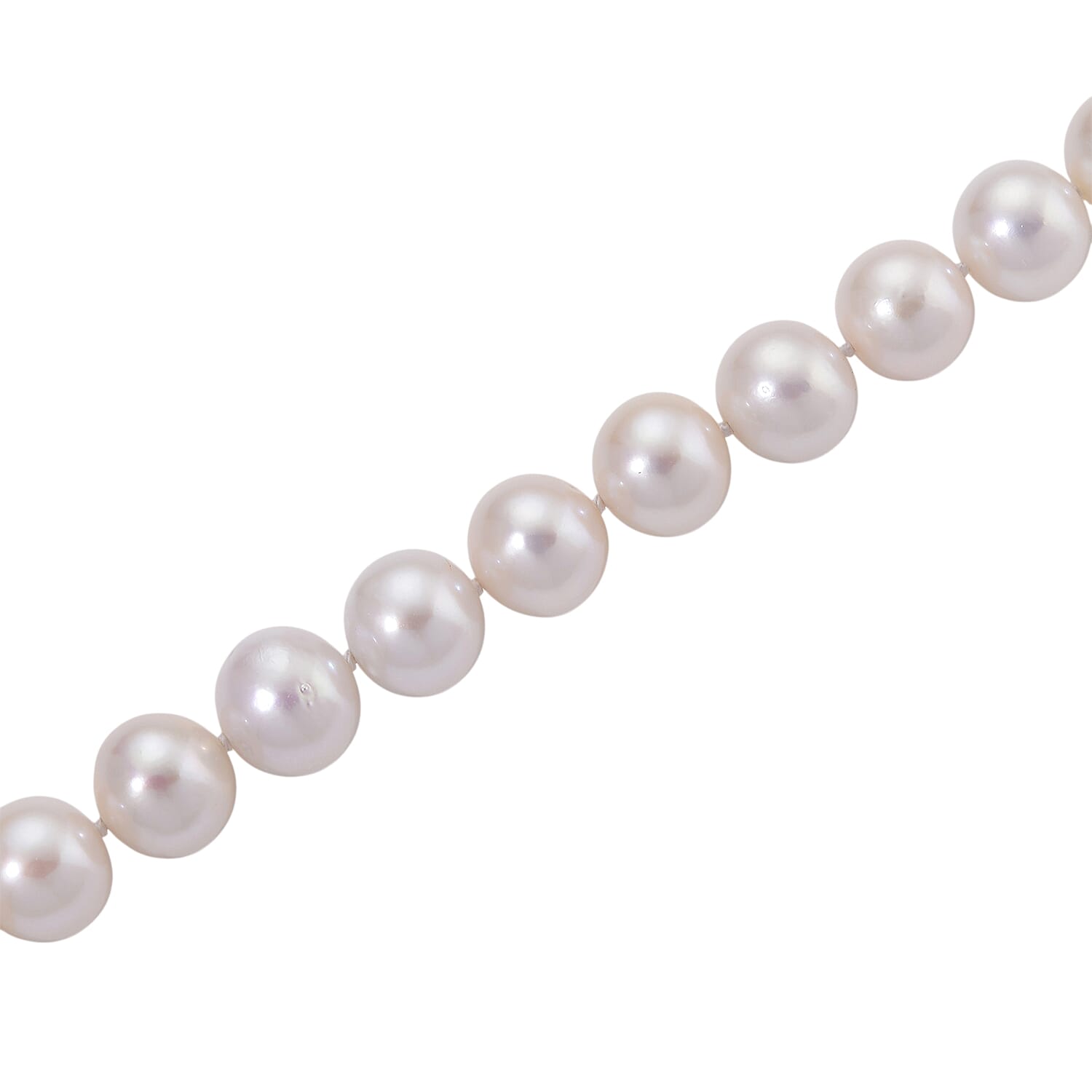 Rhapsody 950 Platinum AAAA White Edison Pearl Necklace (Size 20) with Lobster Clasp