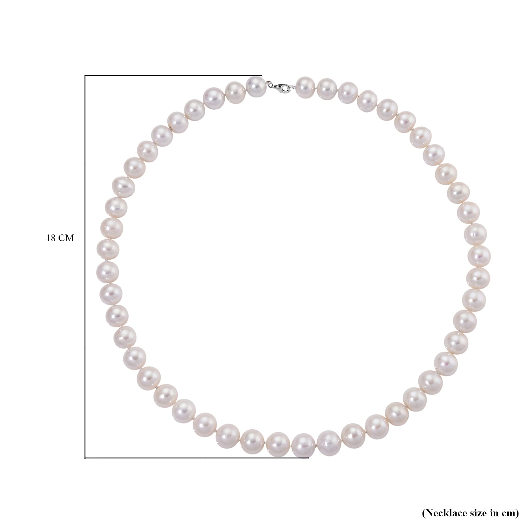 Rhapsody 950 Platinum AAAA White Edison Pearl Necklace (Size 20) with Lobster Clasp