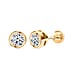 LUXURIANT 1 Ct. Lab Grown Diamond Earring with Ball Screw Push Back in 18K Vermeil Yellow Gold Plated Sterling Silver