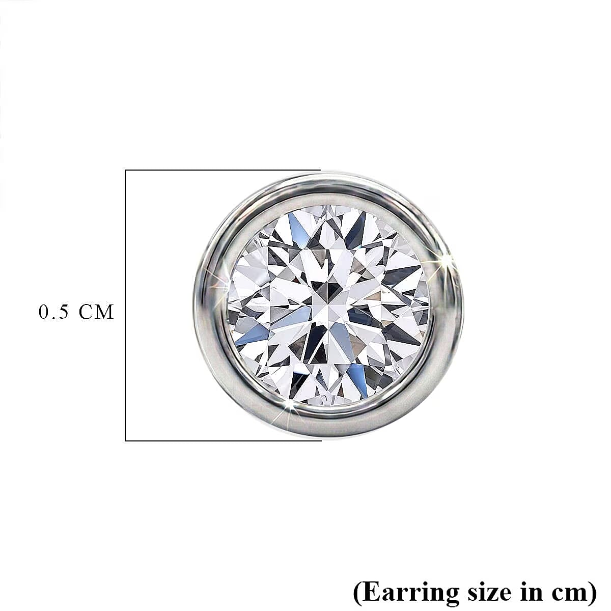 Luxuriant Lab Grown Diamond (SI-GH) Earring with Screw Back in Rhodium Overlay Sterling Silver 0.50 Ct.