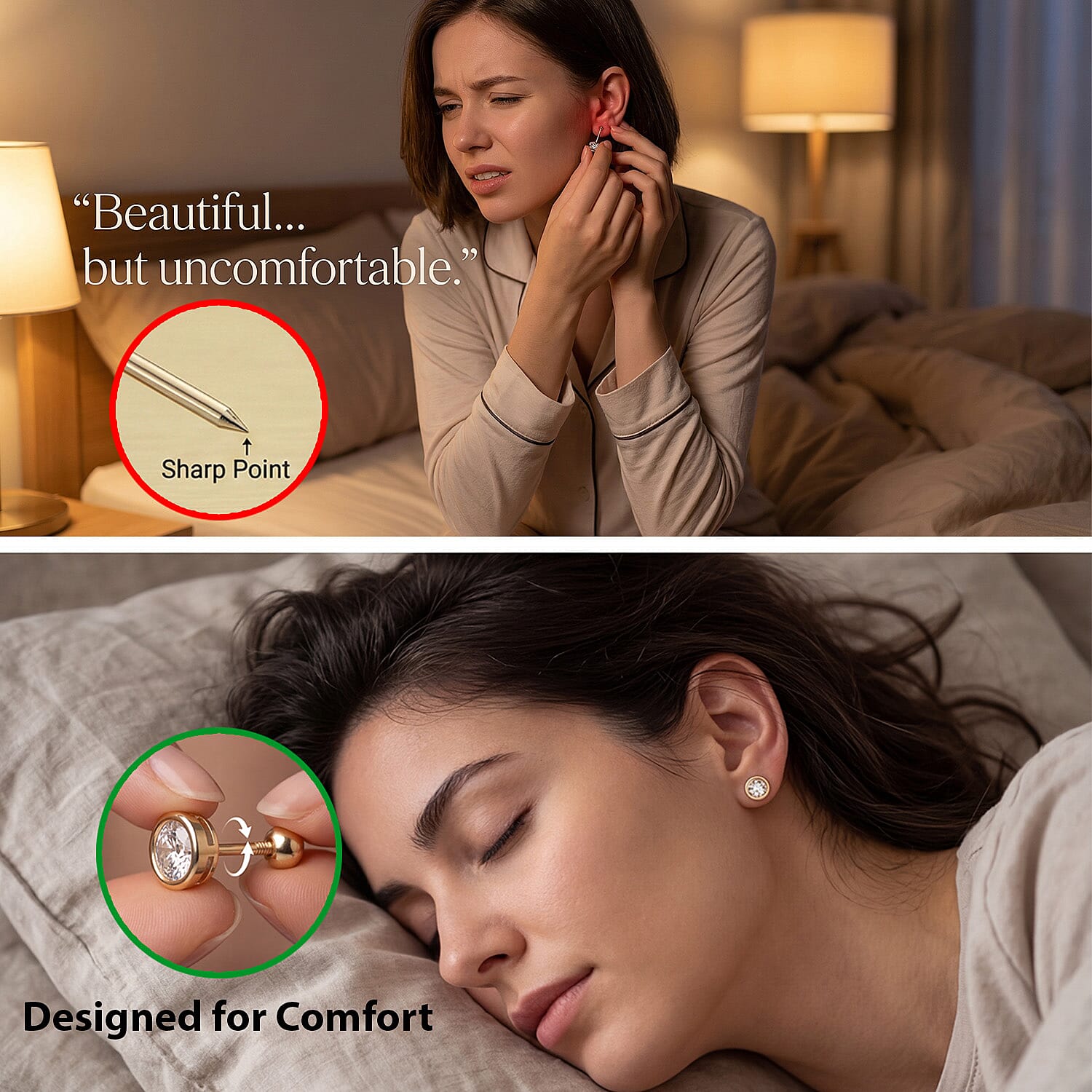 Luxuriant Lab Grown Diamond (SI-GH) Earring with Screw Back in 18K Vermeil Yellow Gold Plated Sterling Silver 0.50 Ct.