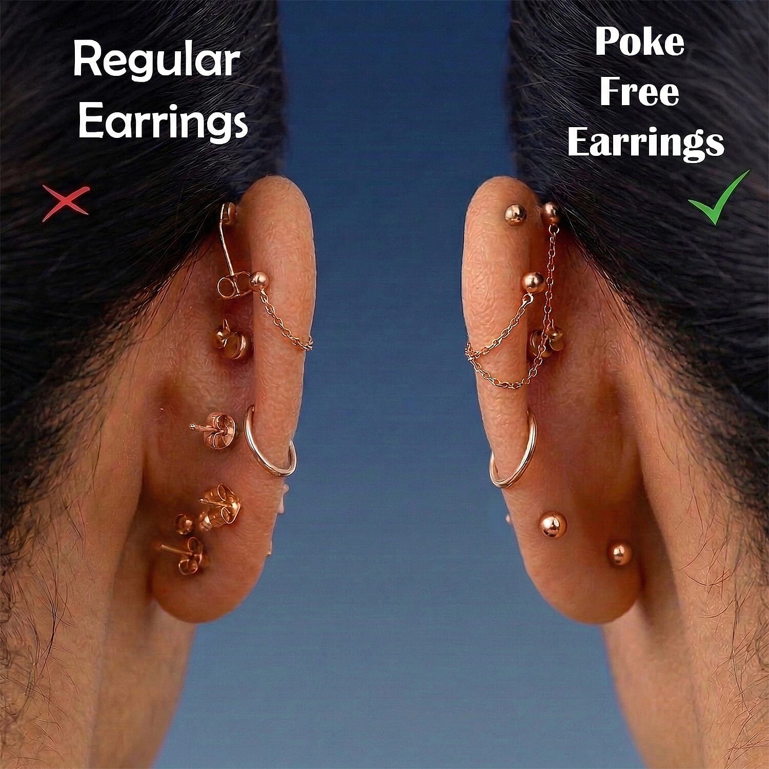 Luxuriant Lab Grown Diamond (SI-GH) Earring with Screw Back in 18K Vermeil Rose Gold Plated Sterling Silver 0.50 Ct.