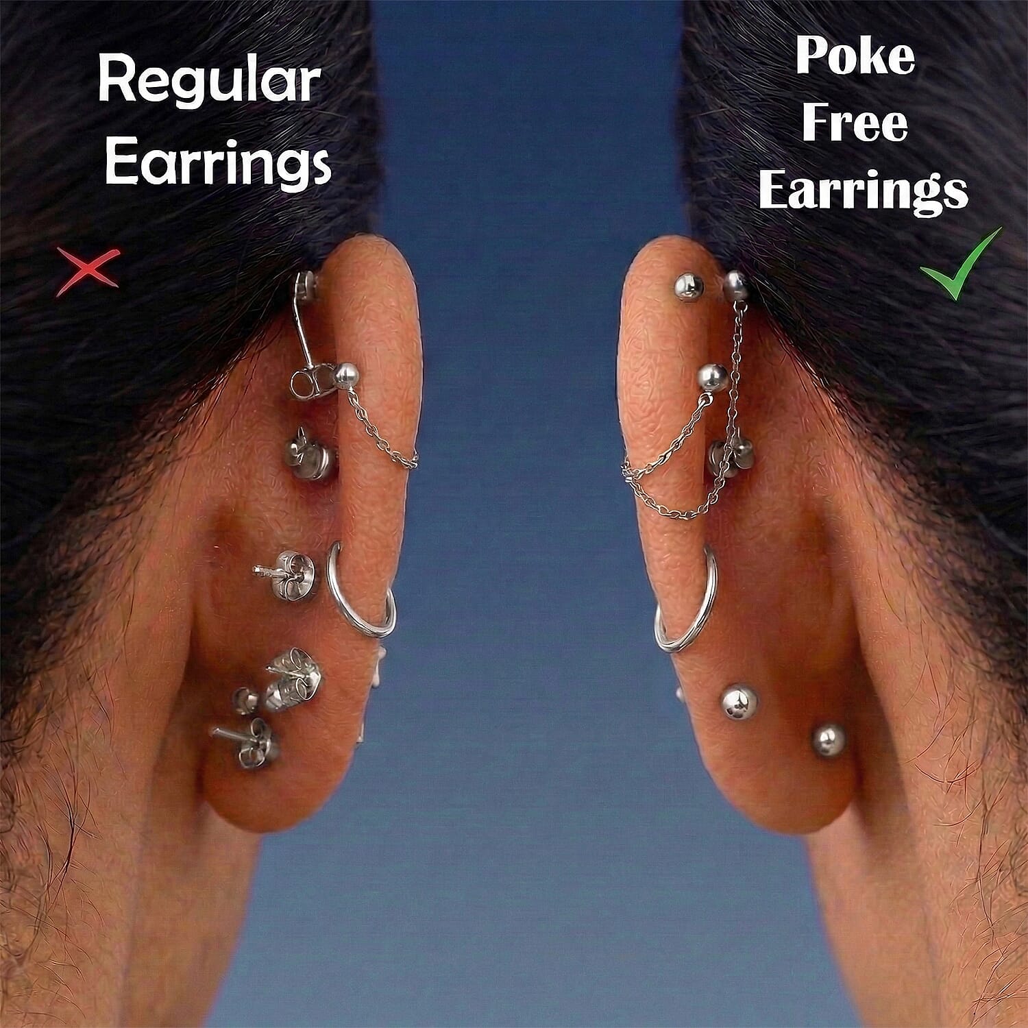 Luxuriant Lab Grown Diamond Earring with Ball Screw Push Back in Rhodium Overlay Sterling Silver 1.00 Ct.