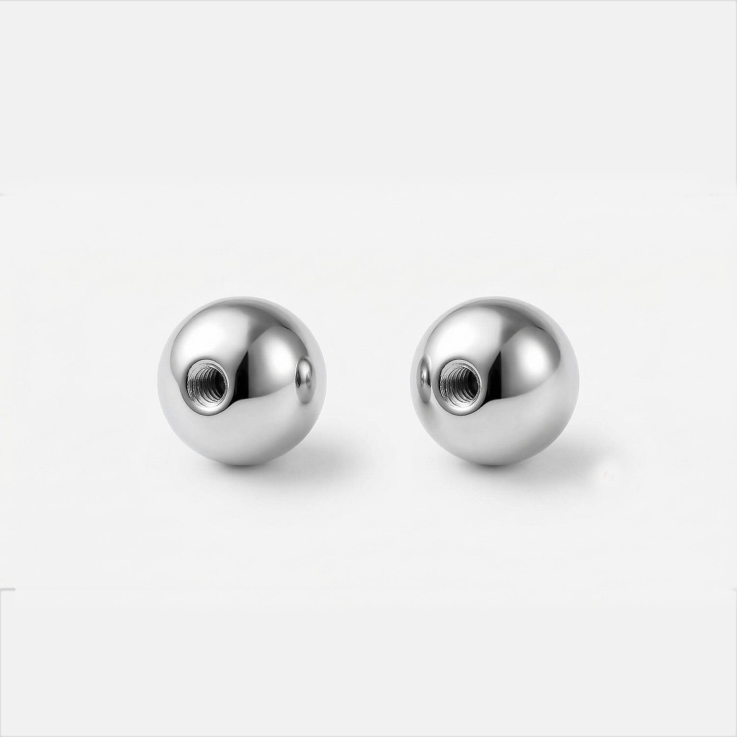 Luxuriant Lab Grown Diamond Earring with Ball Screw Push Back in Rhodium Overlay Sterling Silver 1.00 Ct.