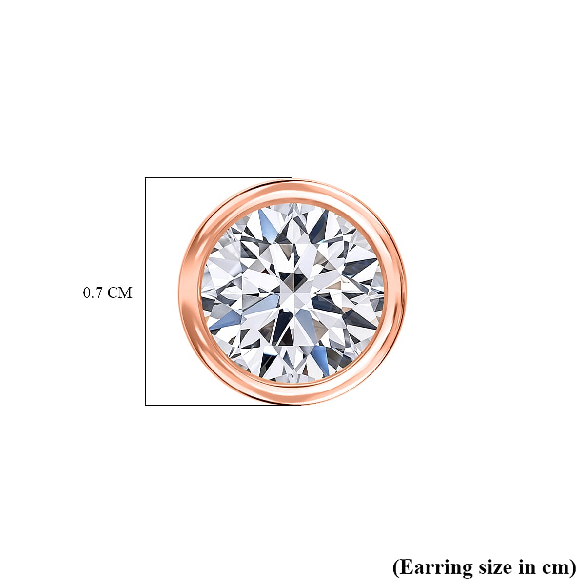 Luxuriant Lab Grown Diamond (SI-GH) Earring with Screw Back in 18K Vermeil Rose Gold Plated Sterling Silver 1.00 Ct.